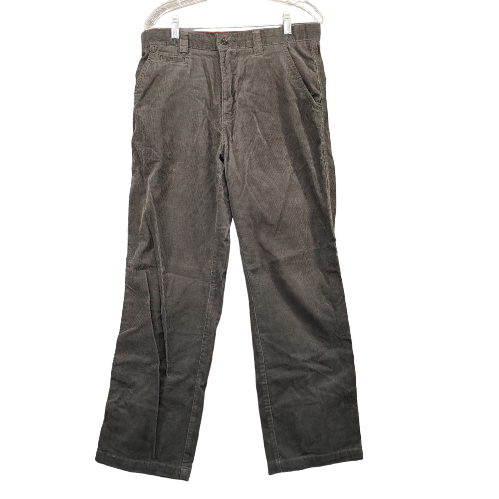 Maine New England Men's Chino Corduroy Pants Gray 32 S Slash Pocket Dark Wash